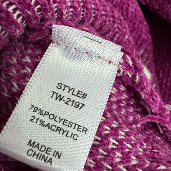 Zenana Outfitters Light Plum Chenille Crew Neck Sweater - Picture 4 of 4
